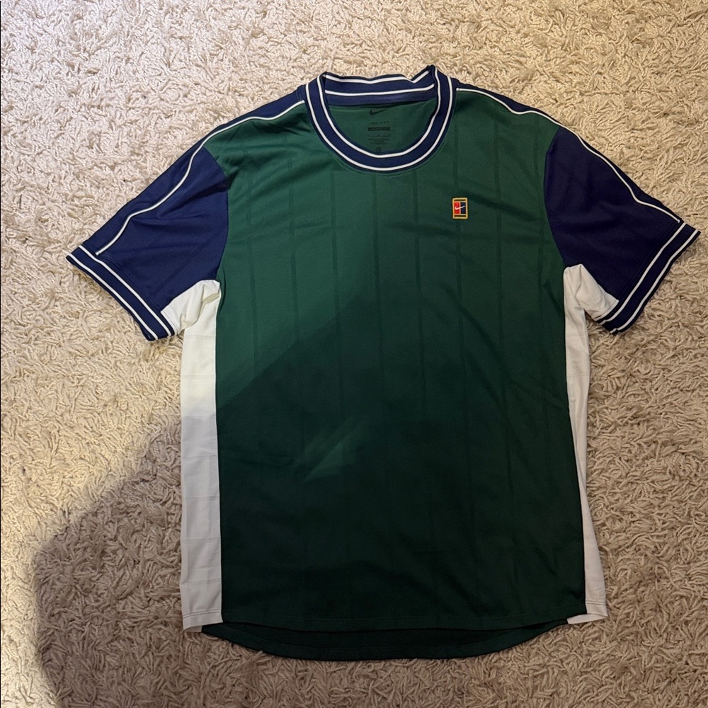 Nike Green and Blue Men's Shirt